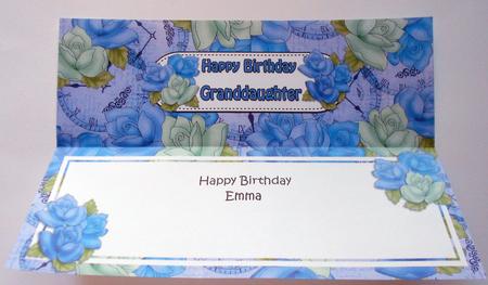 Birthday Granddaughter Roses Large Dl Matching Insert by Eunice Roberts