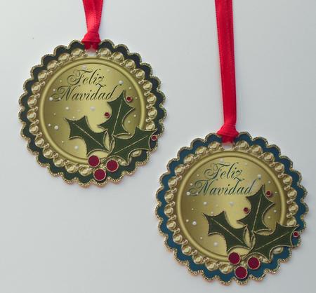 Feliz Navidad Scalloped Round Mini Toppers & Tags 1 by Eunice Roberts