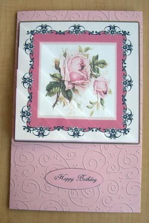 Roses and Lace Square Corner Stack Card by Eunice Roberts