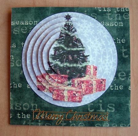 Christmas Tree with Gifts Circle Pyramid by Eunice Roberts