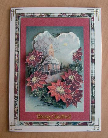 Poinsettias and a Church by Eunice Roberts