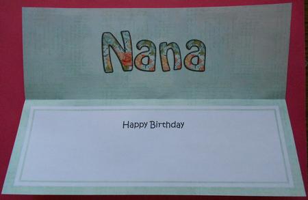 Birthday Nana Roses Matching Large Dl Insert by Eunice Roberts