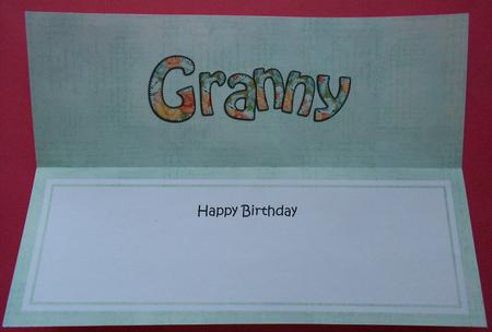 Birthday Granny Roses Matching Large Dl Insert by Eunice Roberts