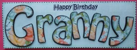Large Dl Birthday Granny Roses Card & 3D Decoupage by Eunice Roberts