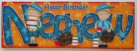 Boyz Birthday Nephew School Boy Large Dl 3D Decoupage by Eunice Roberts
