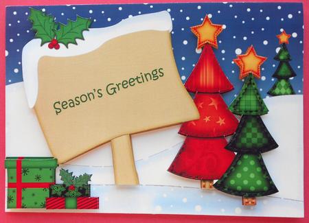 Xmas Blank Signpost A5 Quick Card 3D Decoupage by Eunice Roberts