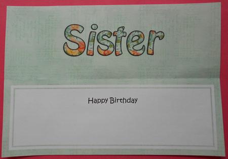 Birthday Sister Roses Large Dl Matching Insert by Eunice Roberts