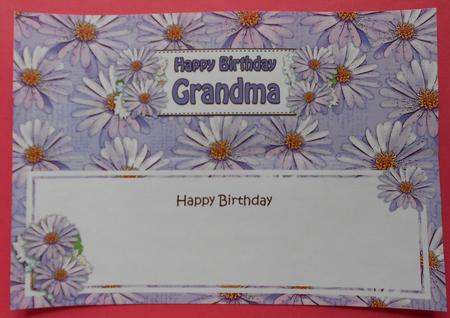 Birthday Grandma Daisies Floral Large Dl Matching Insert by Eunice Roberts