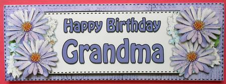Large Dl Birthday Grandma Daisies Floral 3D Decoupage by Eunice Roberts