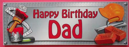 Large Dl Birthday Dad Handyman Tools Card & 3D Decoupage by Eunice Roberts