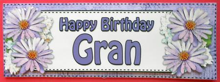 Large Dl Birthday Gran Daisies Floral 3D Decoupage by Eunice Roberts
