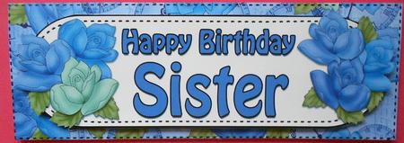 Large Dl Happy Birthday Sister Quick Card & 3D Decoupage by Eunice Roberts