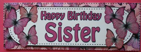 Large Dl Birthday Sister Butterflies Card & 3D Decoupage by Eunice Roberts