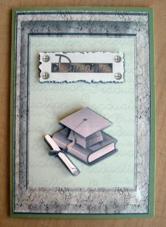 Dreams Graduation Quick Card Front with Decoupage by Eunice Roberts