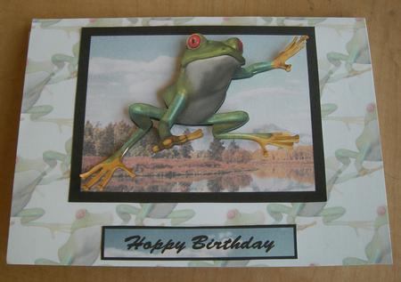 Hoppy the Frog Quick Card Front by Eunice Roberts