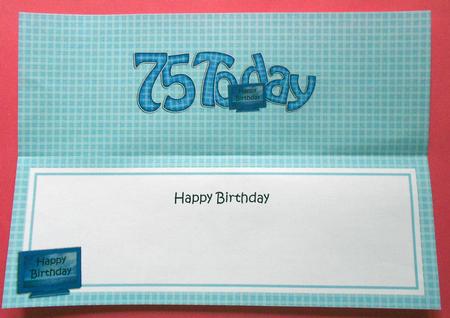 Happy Birthday Dad is 75 Large Dl Insert by Eunice Roberts