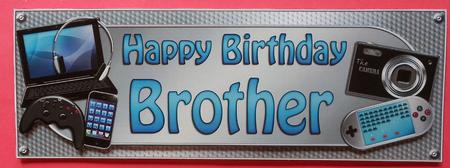 Large Dl Birthday Brother Gadgets & Gizmos 3D Decoupage by Eunice Roberts