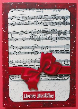 Black and White Collection Music Sheet Red Bow by Eunice Roberts