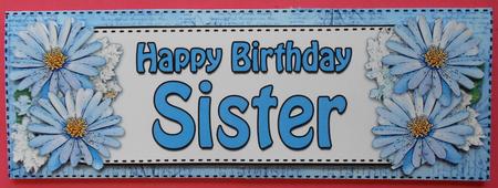 Large Dl Birthday Sister Daisies Floral 3D Decoupage by Eunice Roberts