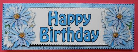 Large Dl Birthday Daisies Floral 3D Decoupage by Eunice Roberts