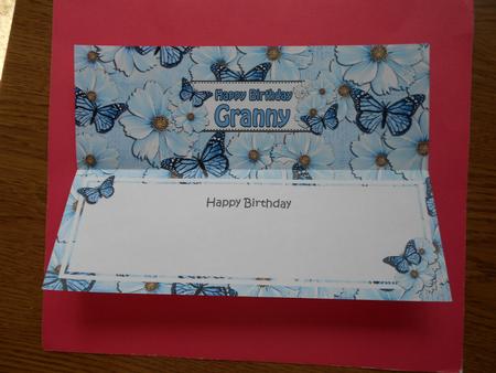 Birthday Granny Floral Butterflies Large Dl Matching Insert by Eunice Roberts