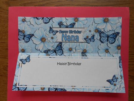 Birthday Nana Floral Butterflies Large Dl Matching Insert by Eunice Roberts