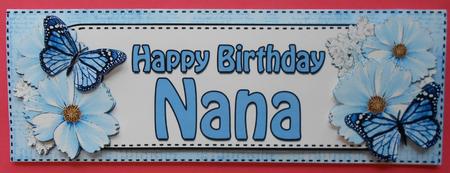 Large Dl Birthday Nana Floral Butterflies 3D Decoupage by Eunice Roberts
