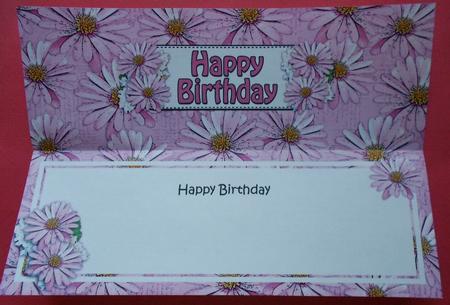 Birthday Daisies Floral Large Dl Matching Insert by Eunice Roberts