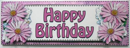 Large Dl Birthday Daisies Floral 3D Decoupage by Eunice Roberts