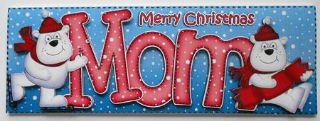 Large Dl Xmas Mom Polar Bears Quick Card 3D Decoupage by Eunice Roberts