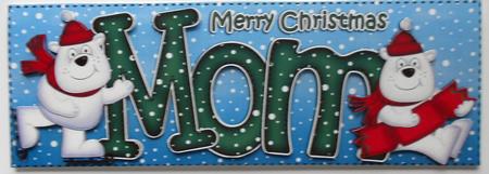 Large Dl Xmas Mom Polar Bears Quick Card 3D Decoupage by Eunice Roberts
