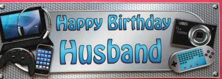 Large Dl Birthday Husband Gadgets & Gizmos 3D Decoupage by Eunice Roberts