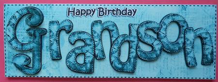 Large Dl Birthday Grandson Clocks 3D Decoupage by Eunice Roberts