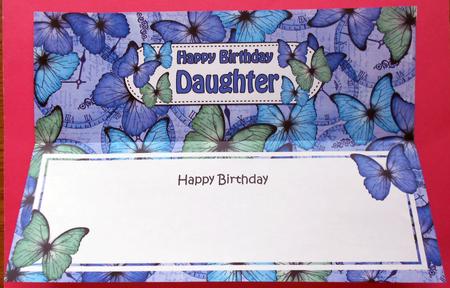 Birthday Daughter Floral Butterflies Large Dl Insert by Eunice Roberts
