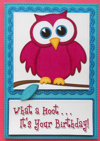A4 What a Hoot Owl Birthday Felties by Eunice Roberts