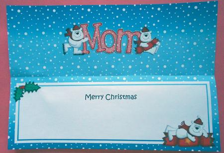 Xmas Mom Polar Bears Matching Large Dl Insert by Eunice Roberts