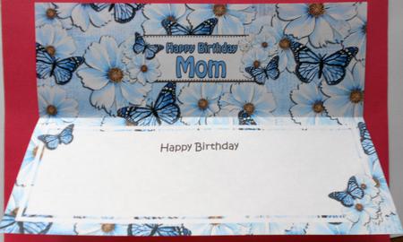 Birthday Mom Floral Butterflies Large Dl Matching Insert by Eunice Roberts