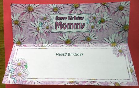 Birthday Mommy Daisies Floral Large Dl Matching Insert by Eunice Roberts