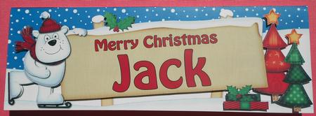 Xmas Jack Polar Bear Signpost Large Dl Easicut 3D Decoupage by Eunice Roberts