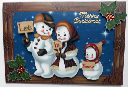 Family of Snowmen Brown A4 by Eunice Roberts