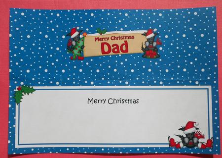 Xmas Dad Scottie Dog Signpost Large Dl Matching Insert by Eunice Roberts