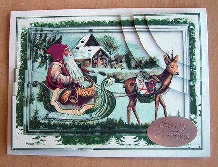 Here Comes Santa Claus Rounded Corner Duo Stacker by Eunice Roberts