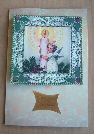 Christmas Candle Angel One Edge Side Stacker by Eunice Roberts