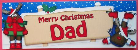 Xmas Dad Rudolph Signpost Large Dl Easicut 3D Decoupage by Eunice Roberts