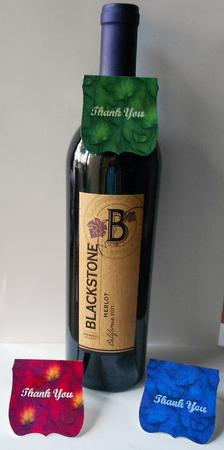 Wine Bottle Gift Thank You Tags Leaf Design by Eunice Roberts