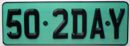 Large Dl 50th Birthday Novelty Number Plate and 3D Decoupage by Eunice Roberts