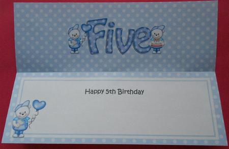 5th Birthday Large Dl Matching Large Dl Insert by Eunice Roberts