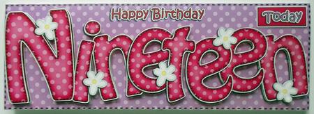 19th Birthday Large Dl Quick Card N 3D Decoupage by Eunice Roberts