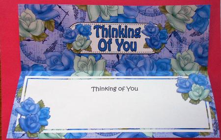 Thinking of You Roses Matching Large Dl Insert by Eunice Roberts