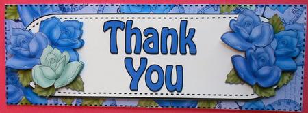 Large Dl Thank You Roses Card & 3D Decoupage by Eunice Roberts